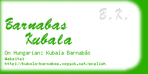barnabas kubala business card